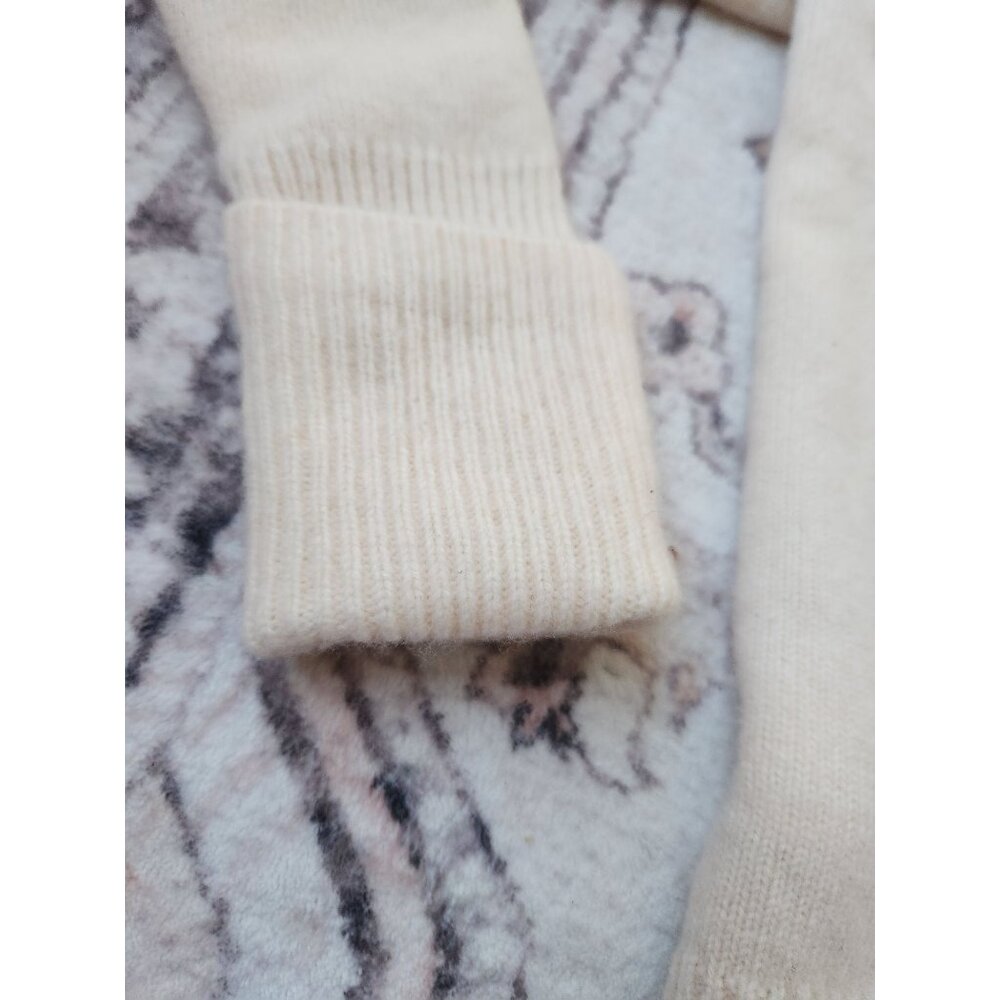 Paige Women's Sz. XS Ivory Ribbed Away From Neck Long Sleeve Wool Sweater - Picture 6 of 6
